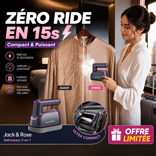 Jack & Rose Défroisseur 2-en-1 – Zéro Ride en 15s